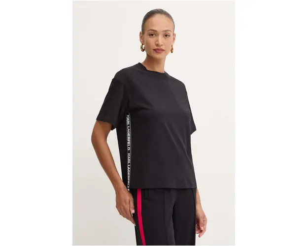 Karl Lagerfeld tricou din bumbac femei, culoarea negru, 245W1703