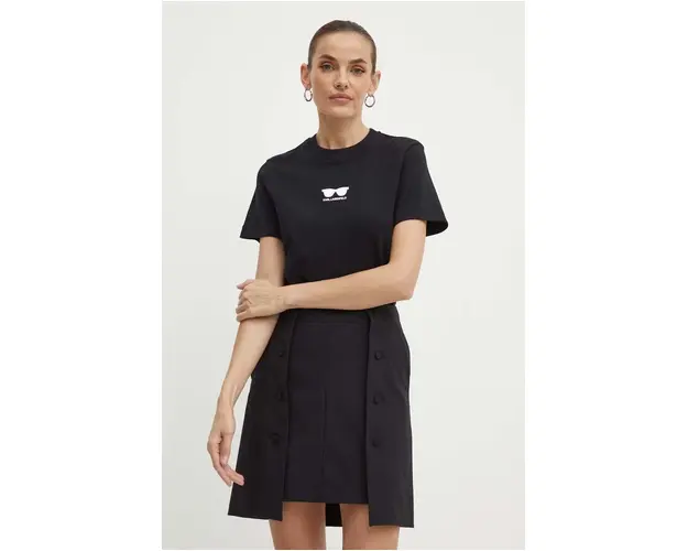 Karl Lagerfeld tricou din bumbac femei, culoarea negru, 245W1717