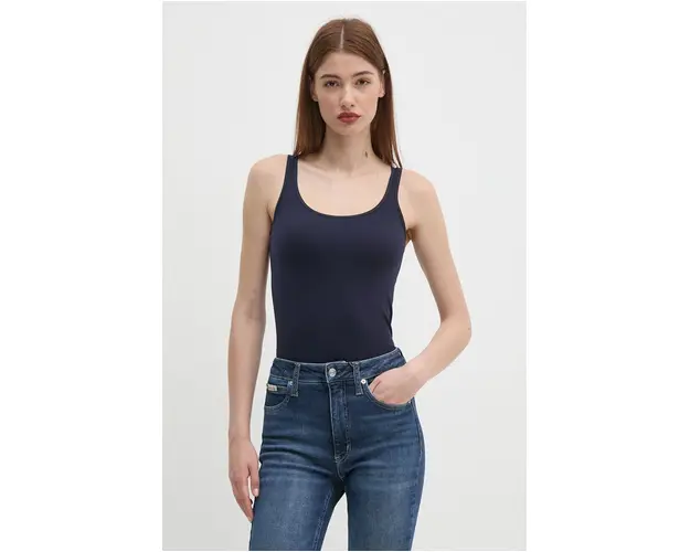 United Colors of Benetton top femei, culoarea albastru marin, 1X1BD8106