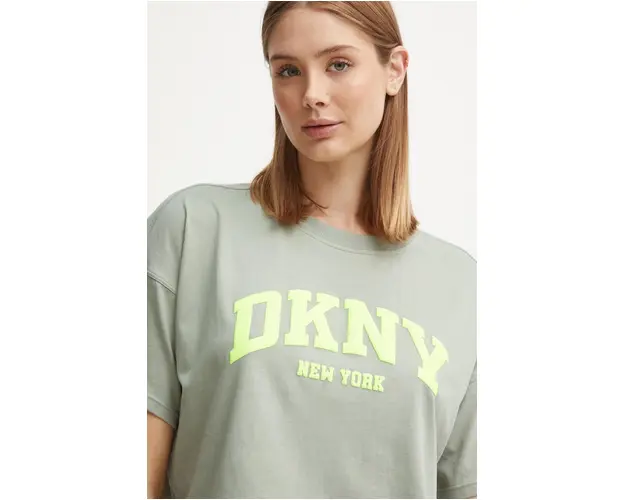 Dkny tricou din bumbac femei, culoarea verde, DP4T9945