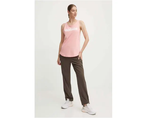 adidas top din bumbac Essentials culoarea roz, IY9181