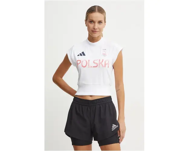 adidas Performance tricou de antrenament Olympic culoarea alb, JF6670