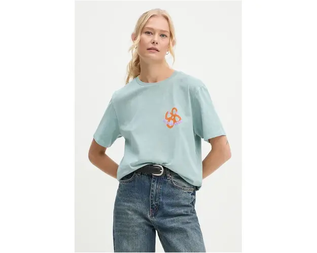 PS Paul Smith tricou din bumbac femei, culoarea turcoaz, W2R.232V.NP4841