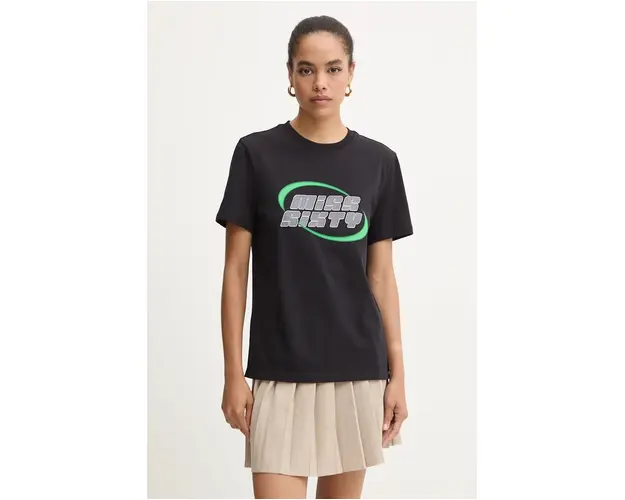 Miss Sixty tricou din amestec de matase culoarea negru, 6L3SJ4870000