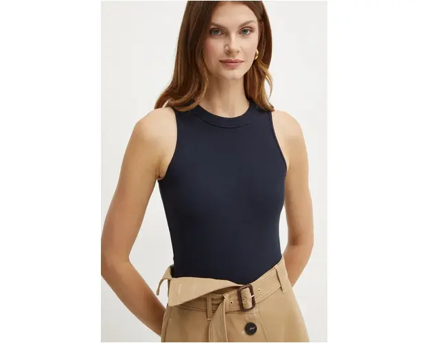 Max Mara Leisure top femei, culoarea albastru marin, 2426946068600