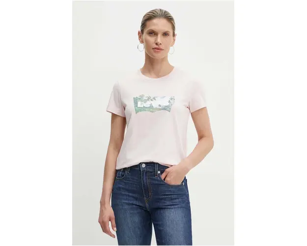 Levi's tricou din bumbac femei, culoarea roz, 17369