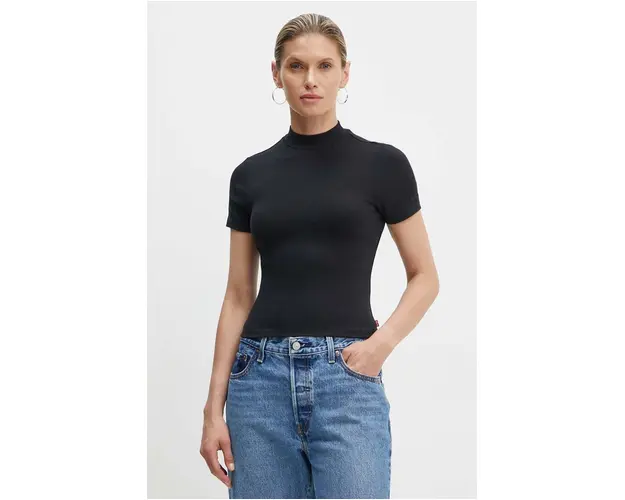 Levi's tricou femei, culoarea negru, cu turtleneck, 001MS