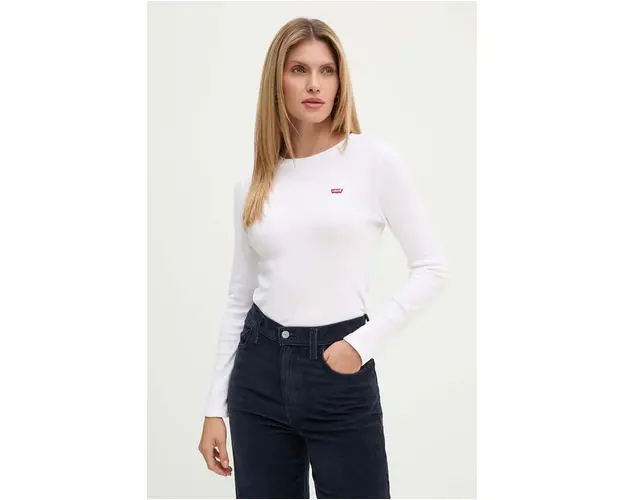 Levi's longsleeve femei, culoarea alb, 000KL