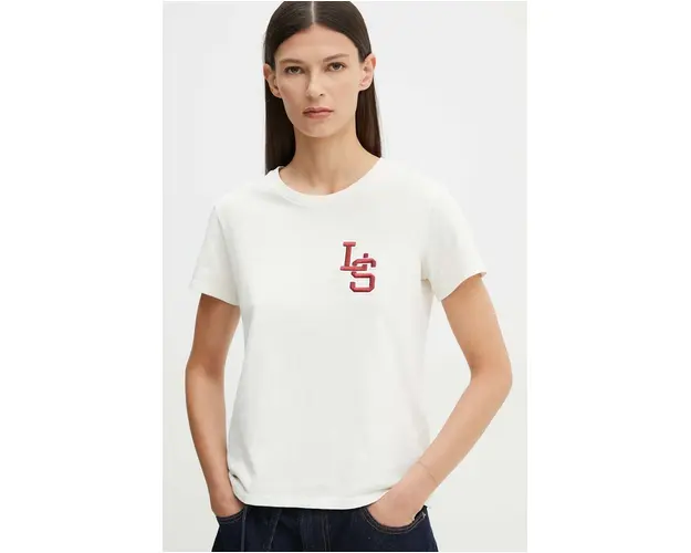 Levi's tricou femei, culoarea bej, 17369