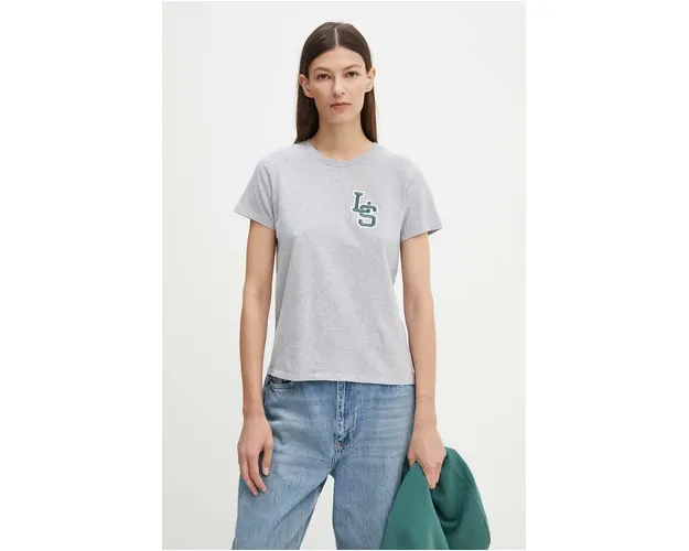 Levi's tricou din bumbac femei, culoarea gri, 17369