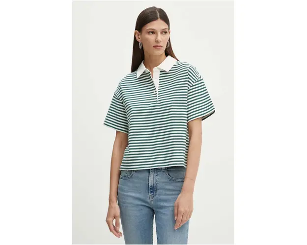 Levi's polo de bumbac culoarea verde, A8777