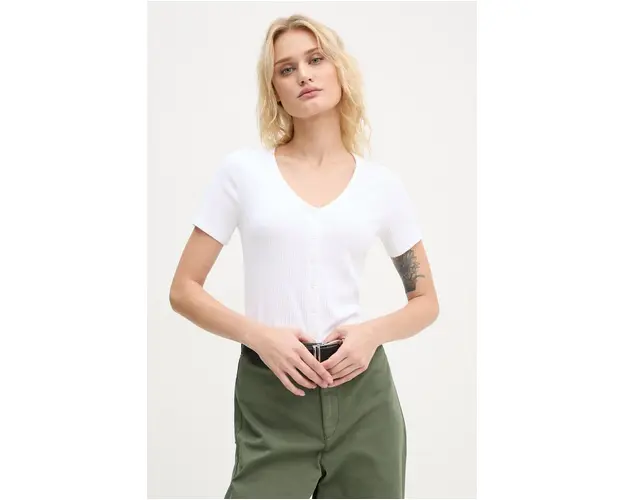 Levi's tricou femei, culoarea alb, A8782