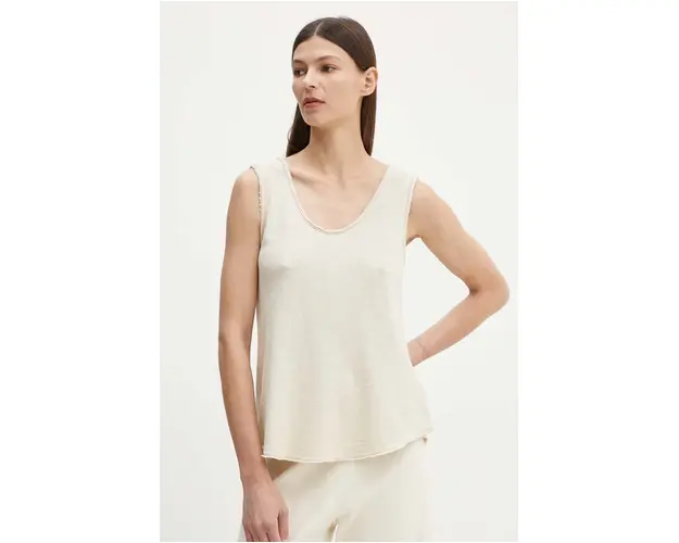 American Vintage top din bumbac culoarea bej, SON29GH24