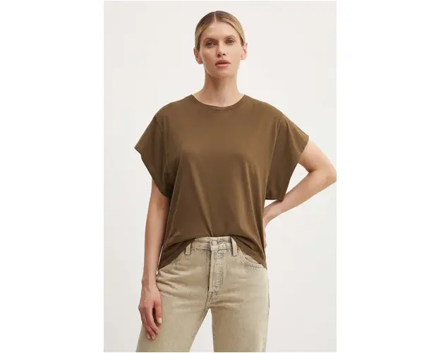 American Vintage tricou din bumbac femei, culoarea verde, VUP02BH24