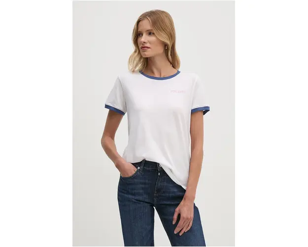Pepe Jeans tricou din bumbac ELISE femei, culoarea alb, PL505878