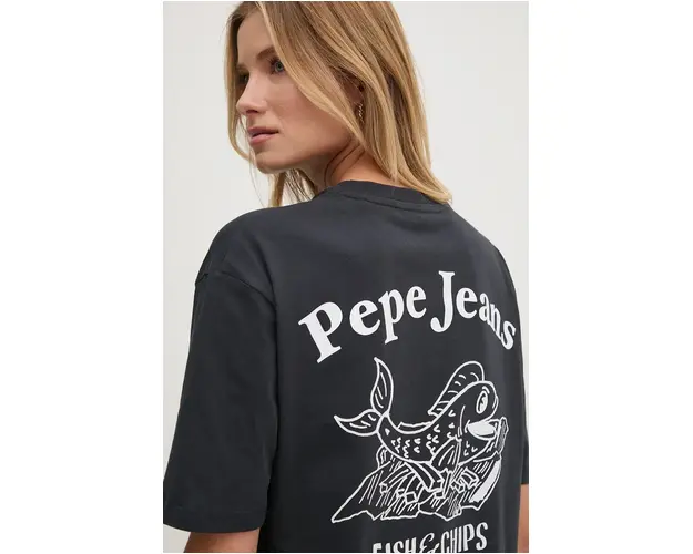 Pepe Jeans tricou din bumbac GRACIE femei, culoarea albastru marin, PL505969