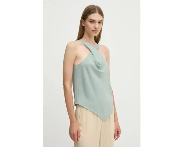 Sisley bluza culoarea verde, neted, 5LTHLH019