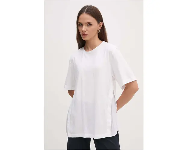 Sisley tricou din bumbac femei, culoarea alb, 3AIRL106B