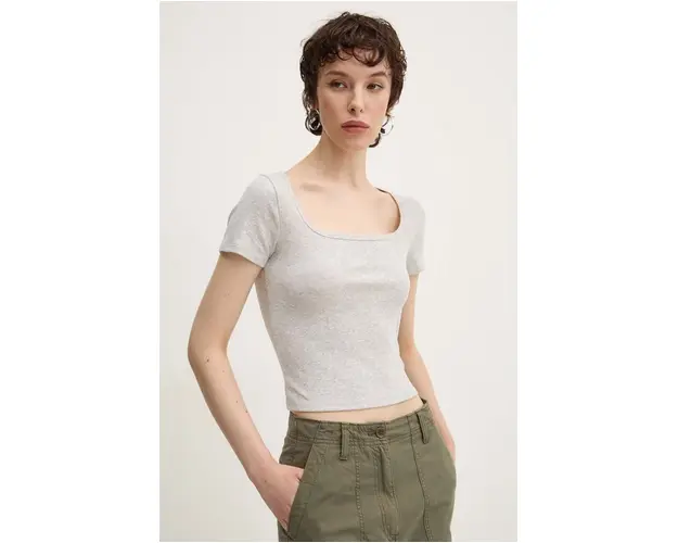 Hollister Co. tricou femei, culoarea gri, KI339-3585