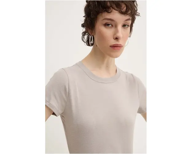 Hollister Co. tricou din bumbac femei, culoarea gri, KI339-3692