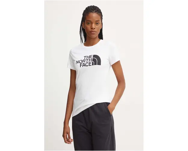 The North Face tricou din bumbac Easy Tee femei, culoarea alb, NF0A8A6DFN41