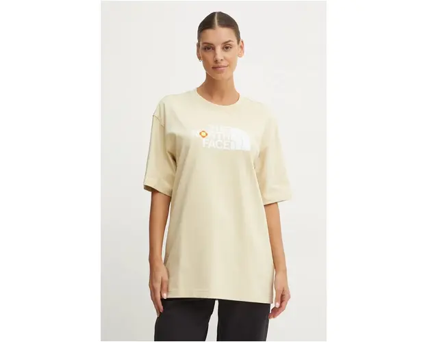 The North Face tricou din bumbac TNF x Yinka Ilori femei, culoarea bej, NF0A89C73X41