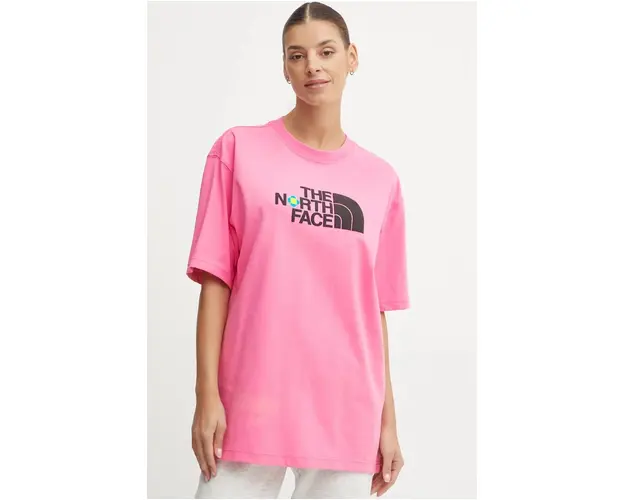 The North Face tricou din bumbac TNF x Yinka Ilori femei, culoarea roz, NF0A89C7PIH1