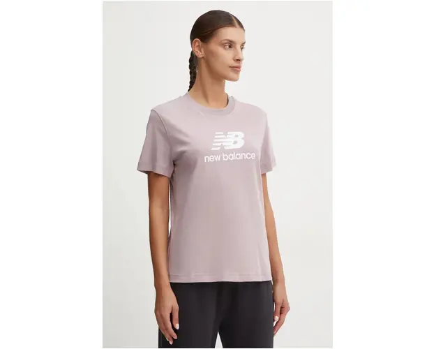 New Balance tricou din bumbac femei, culoarea violet, WT41502ICW