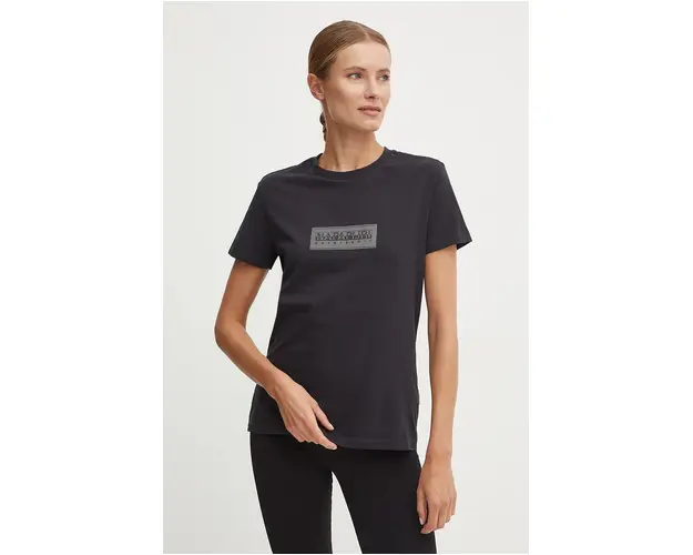 Napapijri tricou din bumbac S-Suze femei, culoarea negru, NP0A4HZA0411