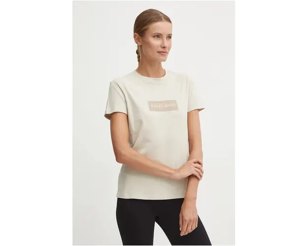 Napapijri tricou din bumbac S-Suze femei, culoarea bej, NP0A4HZAN901