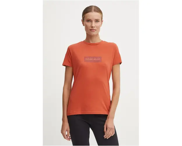 Napapijri tricou din bumbac S-Suze femei, culoarea portocaliu, NP0A4HZAR1B1
