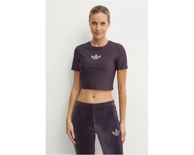adidas Originals tricou Bling Tee femei, culoarea violet, IZ3439