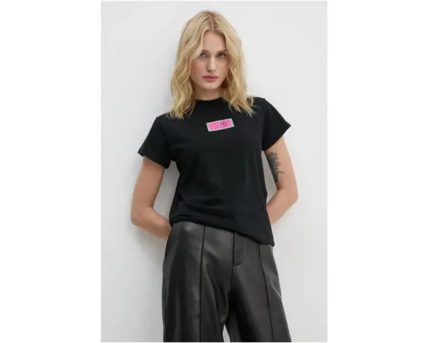 MM6 Maison Margiela tricou din bumbac femei, culoarea negru, S62GD0189.S23588