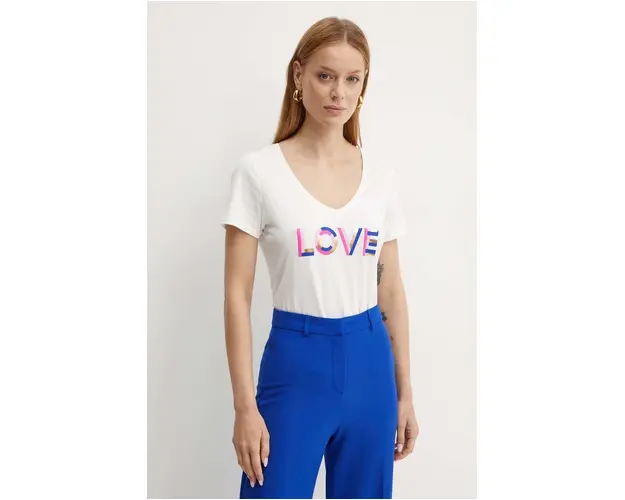 Morgan tricou DLUCY femei, culoarea alb, DLUCY