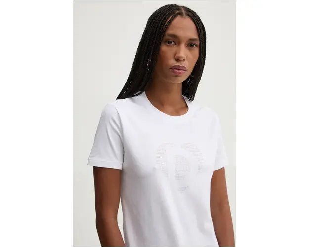 Desigual tricou DAISY femei, culoarea alb, 24WWTK01