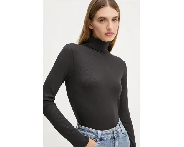 Levi's longsleeve femei, culoarea negru, cu guler, A8769