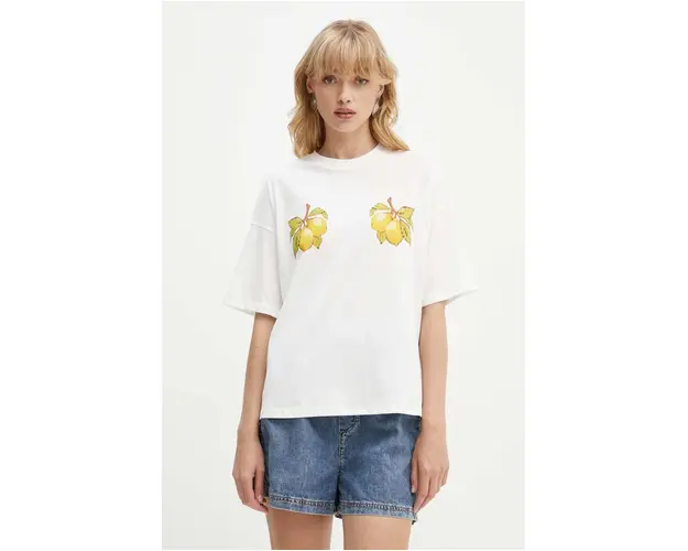 Never Fully Dressed tricou din bumbac femei, culoarea alb, NFDTO723