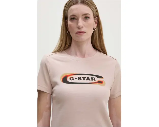 G-Star Raw tricou din bumbac femei, culoarea bej, D25031-C812
