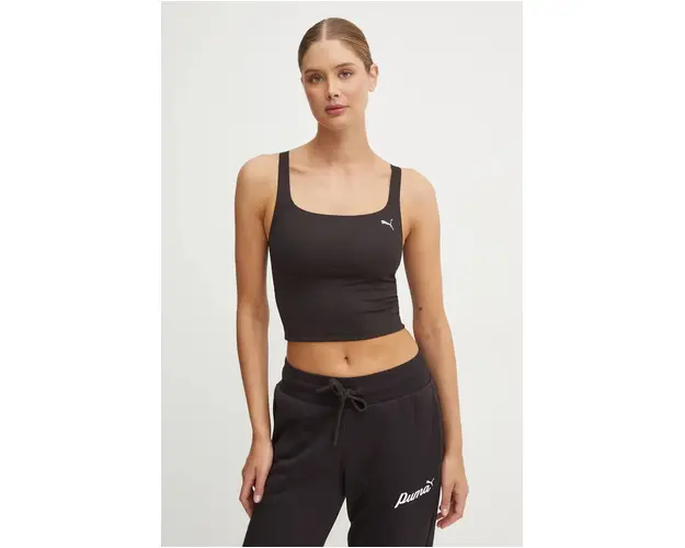 Puma top de yoga Studio Cloudspun culoarea negru, 525754