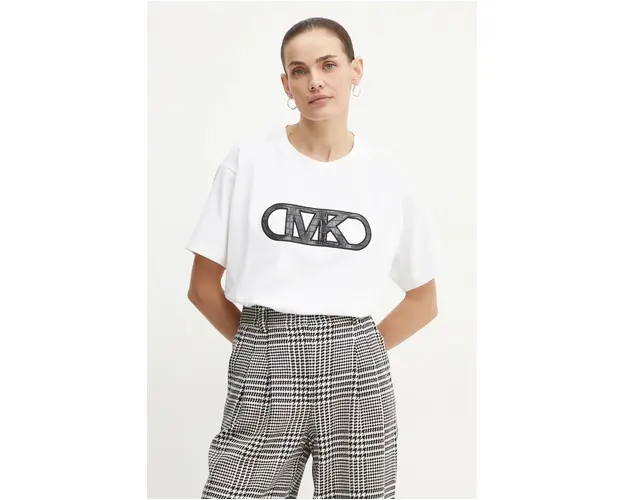MICHAEL Michael Kors tricou femei, culoarea alb, MF451ITANU