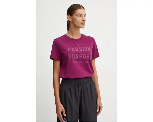 Under Armour tricou de antrenament Project Rock culoarea violet, 1387500