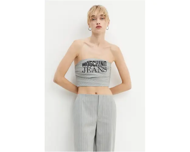 Moschino Jeans tricou din amestec de lana culoarea gri, A0812 8725