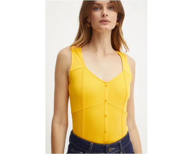 Morgan tricou DRISHA femei, culoarea galben, DRISHA