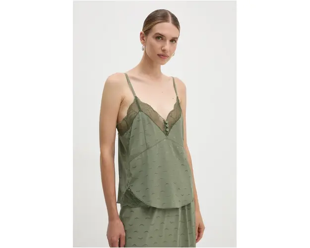 ZADIG&VOLTAIRE top de matase culoarea verde, WWCR00249