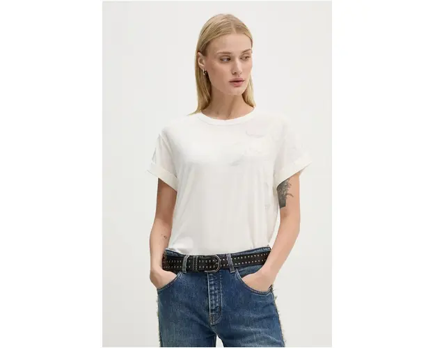 ZADIG&VOLTAIRE tricou din amestec de in culoarea alb, JWTS01663