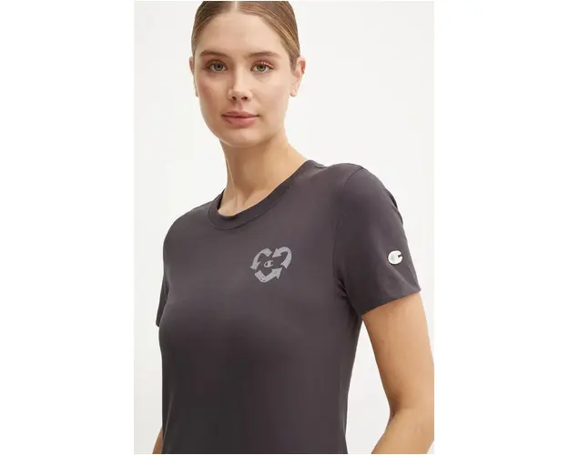 Champion tricou din bumbac femei, culoarea gri, 117498