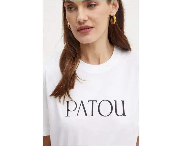 Patou tricou din bumbac femei, culoarea alb, JE0299999