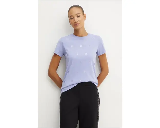 Karl Lagerfeld tricou din bumbac femei, culoarea violet, 246W1719