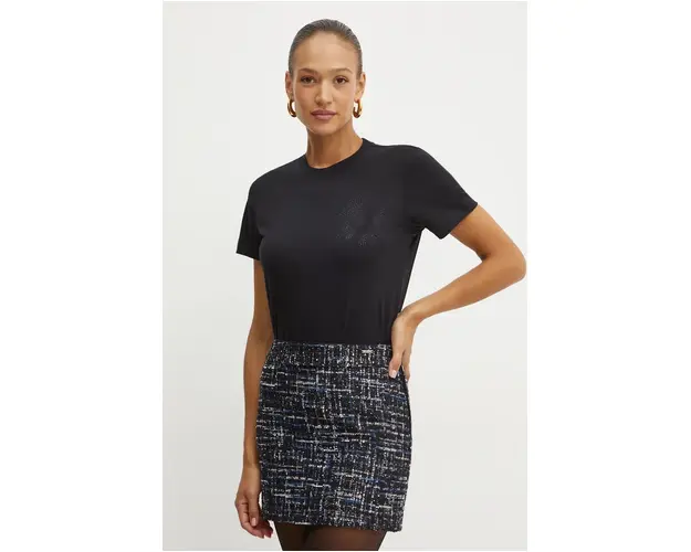 Karl Lagerfeld tricou din bumbac femei, culoarea negru, 246W1720