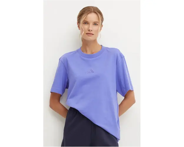 adidas tricou din bumbac All SZN femei, culoarea violet, IY6791